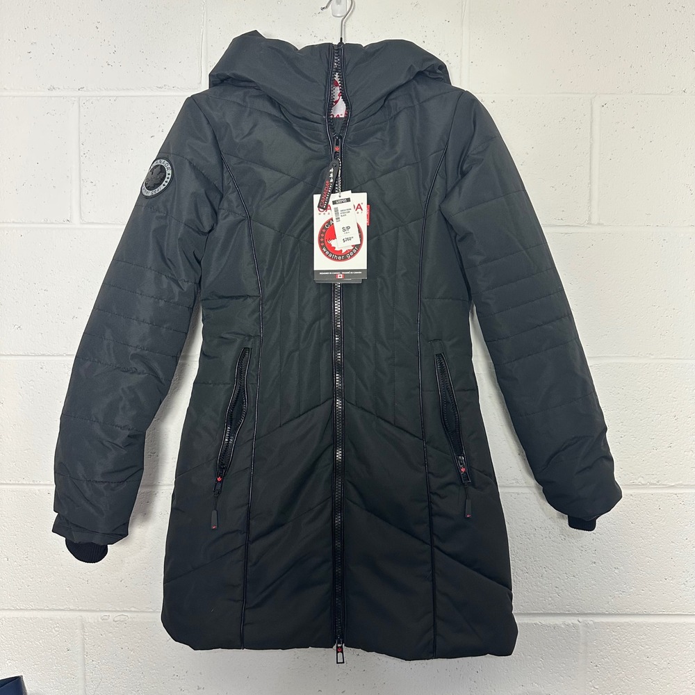 Canada Weather Gear‎ Womens Black Hooded Winter Parka Jacket A7302CGBK NWT Small